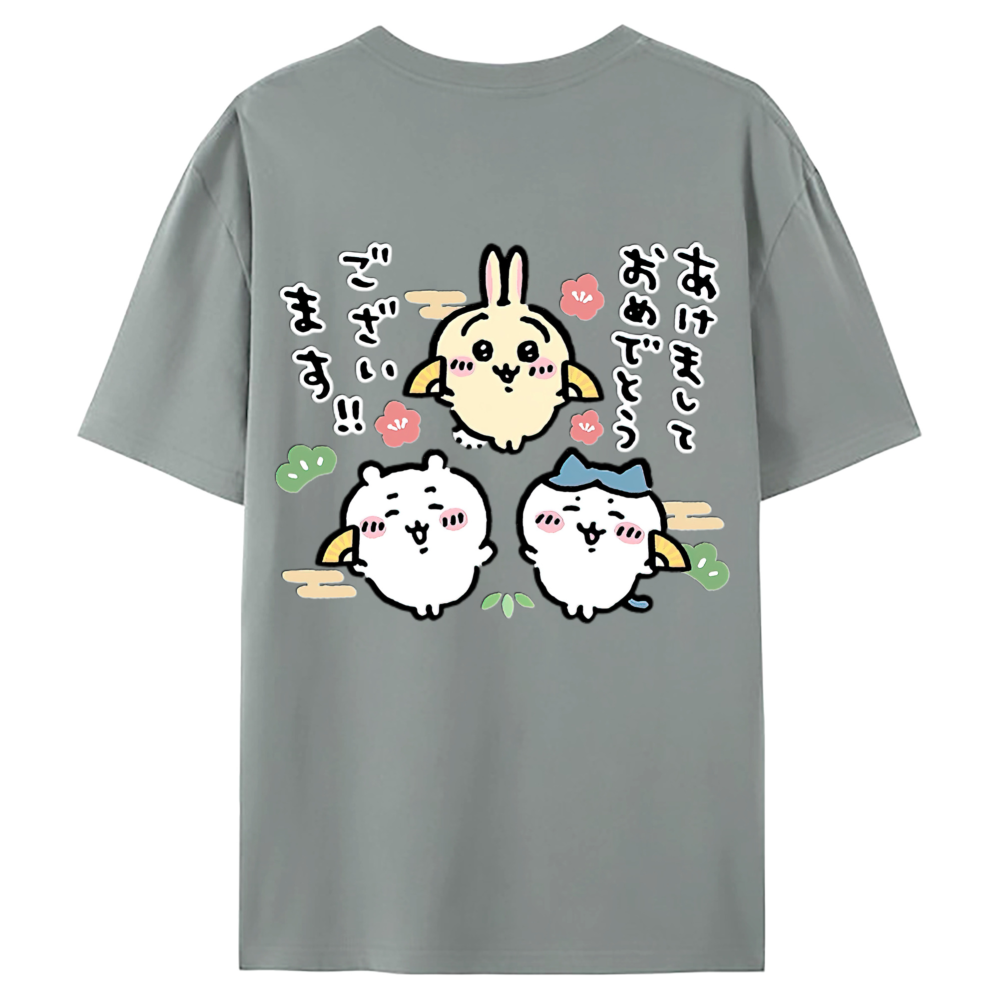 （画像用） ちいかわ ちいかわ Chii-kawa chiikawa 綿100％ メンズ半袖Tシャツ（バックプリント） 通気性